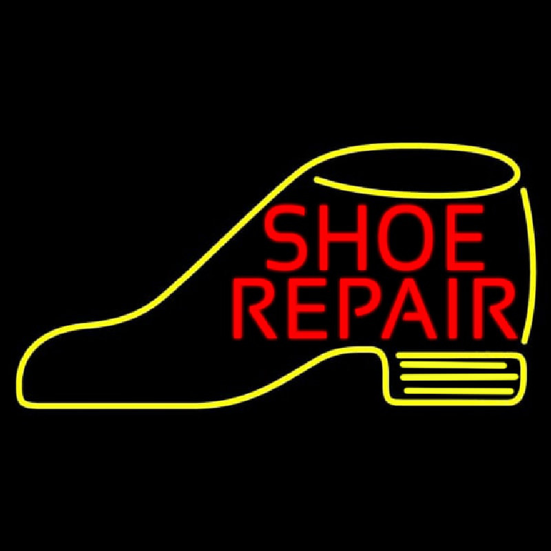 Custom Red Shoe Repair Yellow Shoe Neon Sign