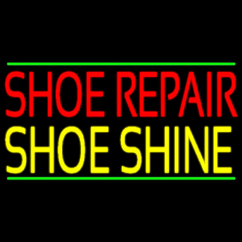 Custom Red Shoe Repair Yellow Shoe Shine Neon Sign USA