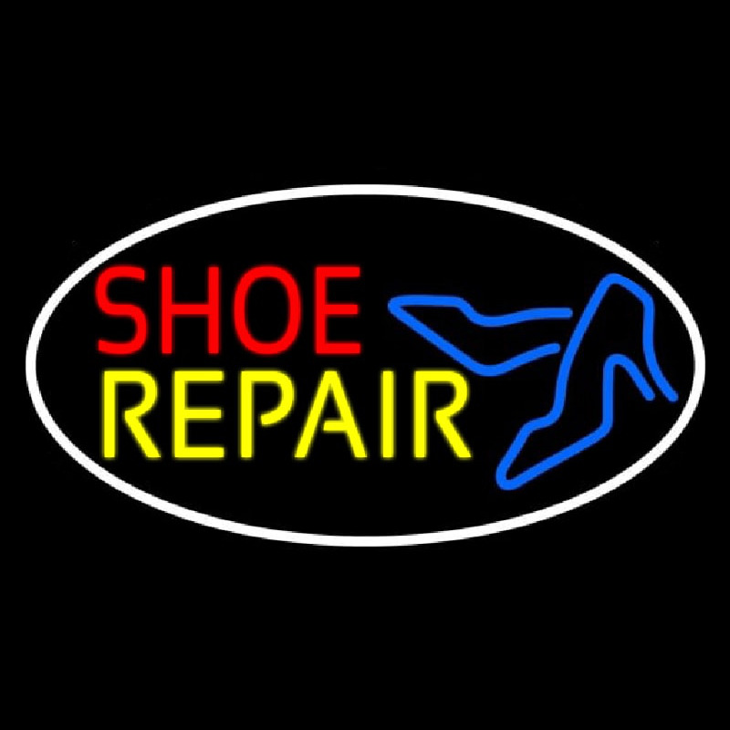 Custom Red Shoe Yellow Repair With Sandals Neon Sign