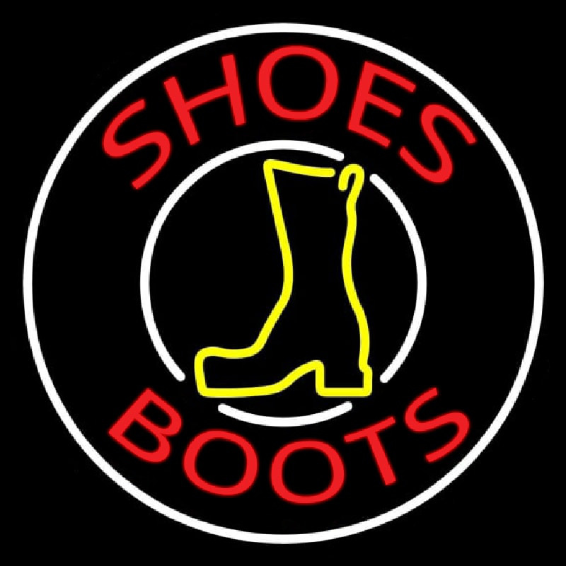 Custom Red Shoes Boots White Border Neon Sign USA
