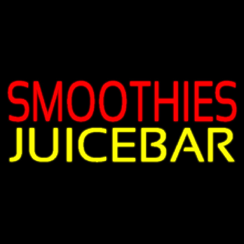 Custom Red Smoothies Juice Bar Yellow Neon Sign USA