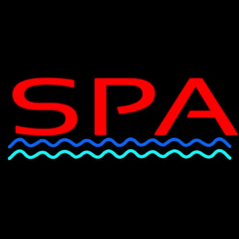 Custom Red Spa Blue Waves Neon Sign USA