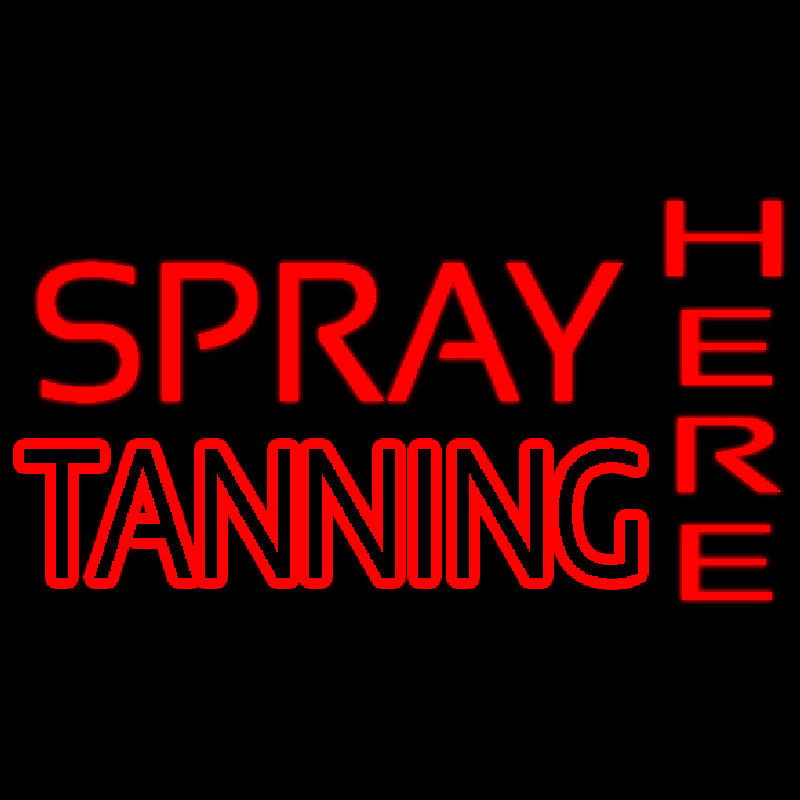 Custom Red Spray Tanning Here Neon Sign USA