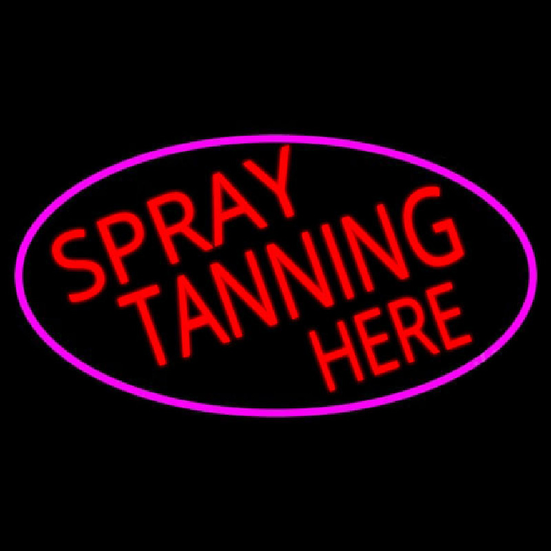 Custom Red Spray Tanning Here Neon Sign USA