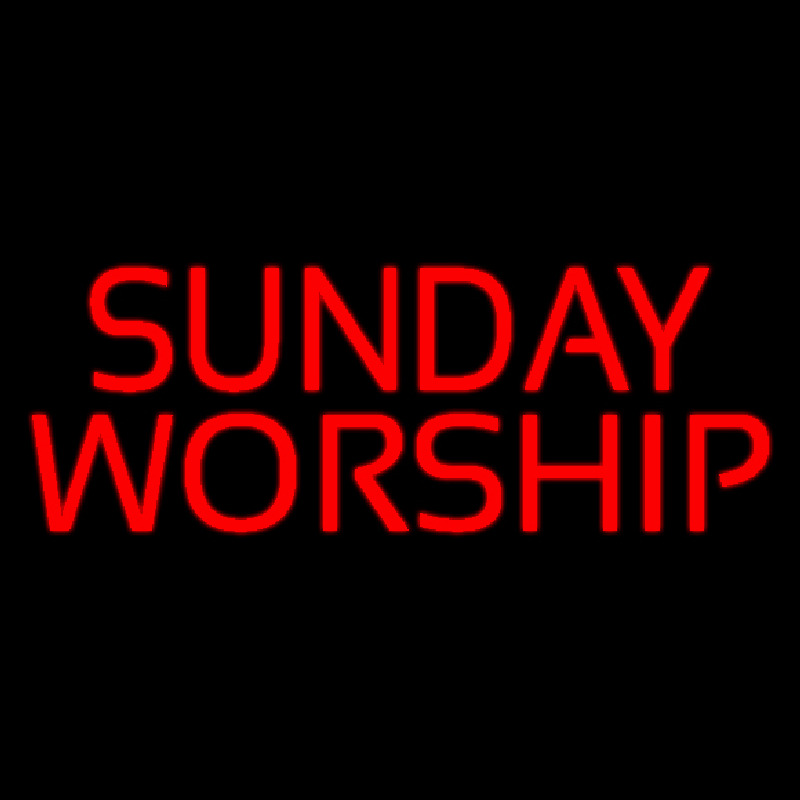 Custom Red Sunday Worship Neon Sign USA