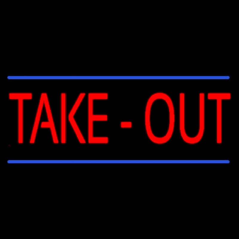 Custom Red Take Out Neon Sign USA