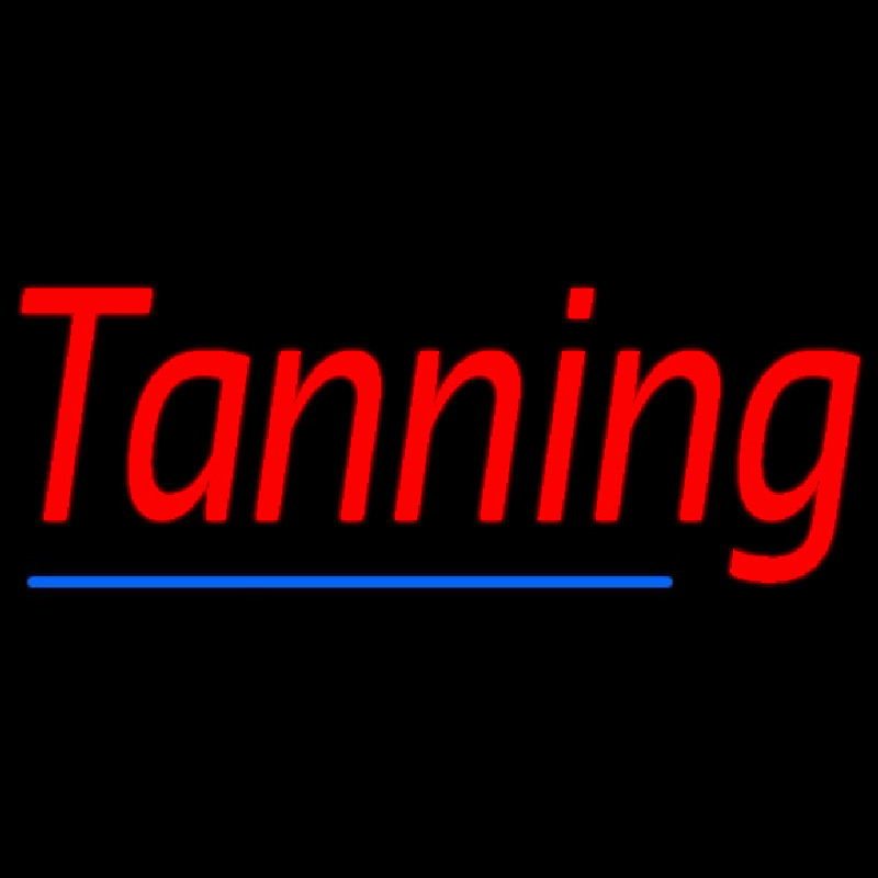 Custom Red Tanning Blue Line Neon Sign USA