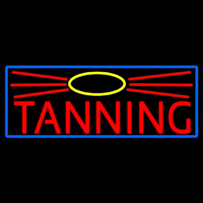 Custom Red Tanning With Sun Logo Neon Sign USA
