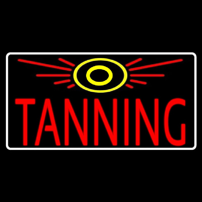 Custom Red Tanning With Sun Logo Neon Sign USA