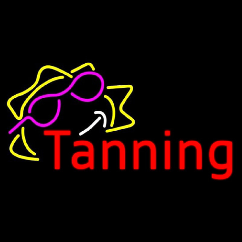 Custom Red Tanning With Sun Logo Neon Sign USA