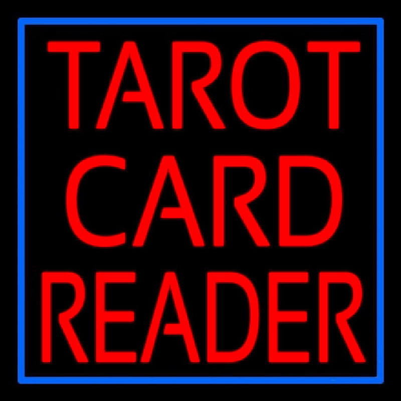 Custom Red Tarot Card Reader Block And Border Neon Sign USA
