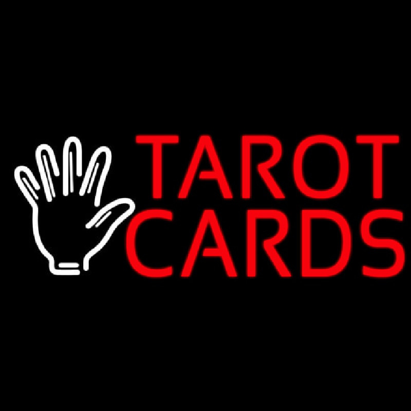 Custom Red Tarot Cards White Palm Neon Sign USA