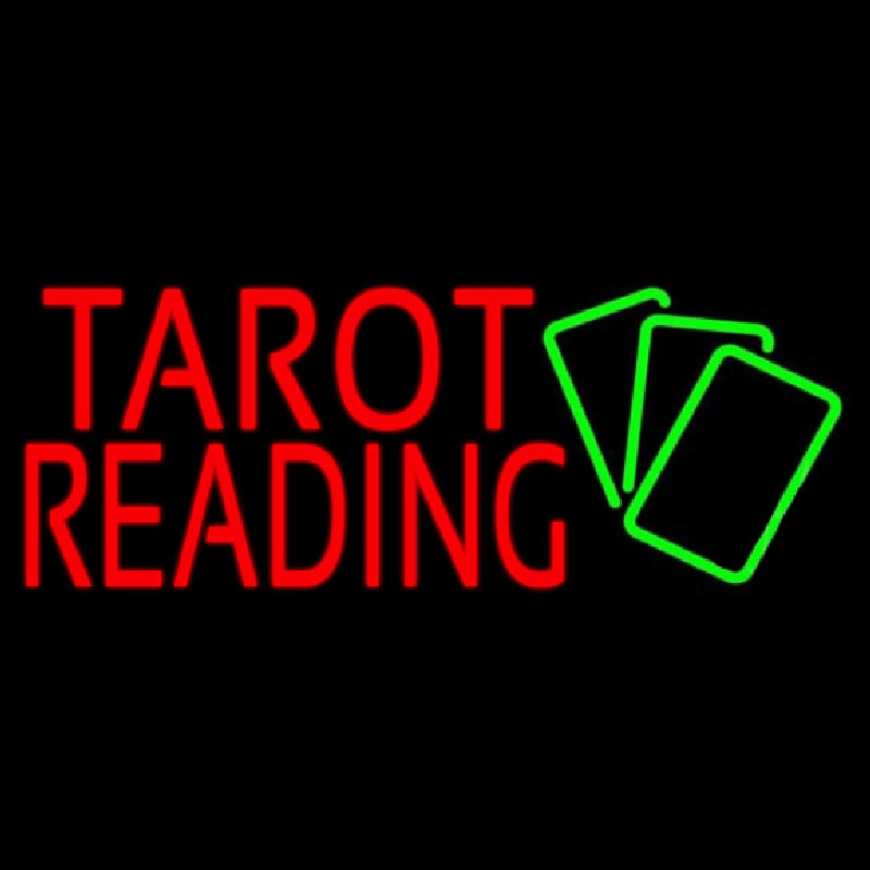 Custom Red Tarot Reading Green Cards Neon Sign USA