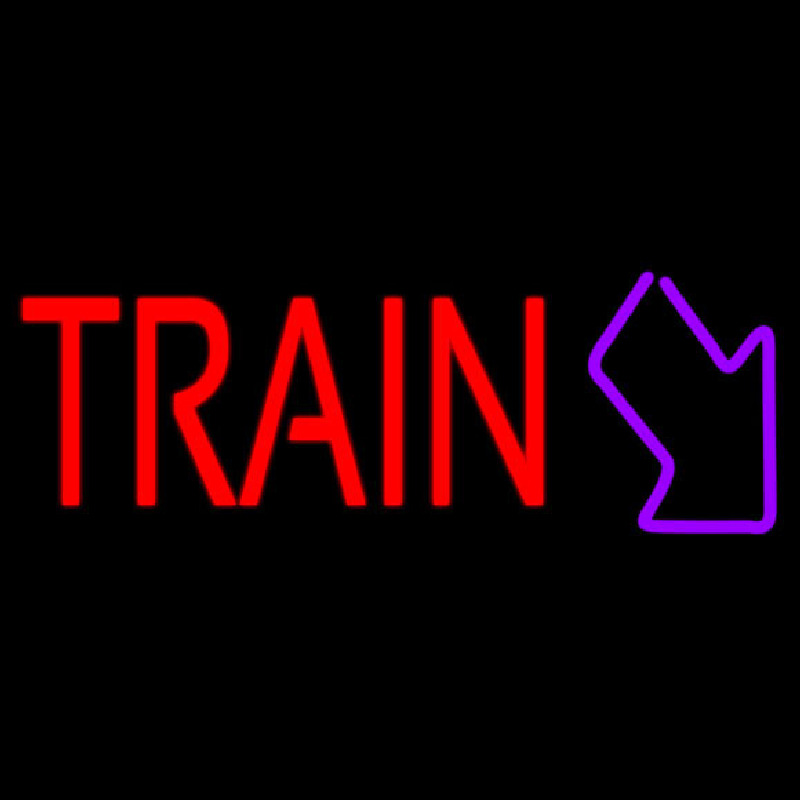 Custom Red Train With Arrow Neon Sign USA