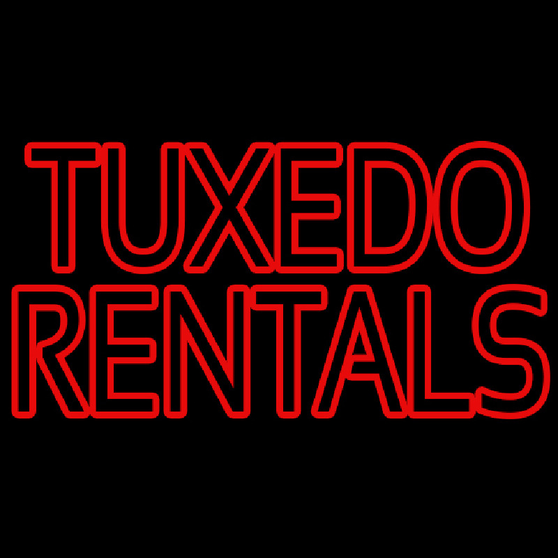 Custom Red Tuxedo Rentals Neon Sign USA