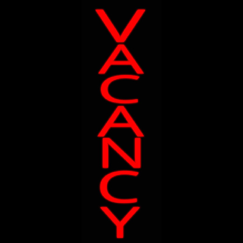 Custom Red Vertical Vacancy Neon Sign USA