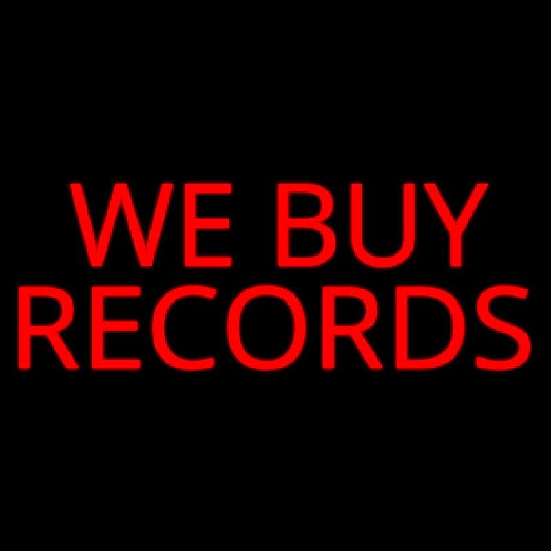 Custom Red We Buy Records Neon Sign USA
