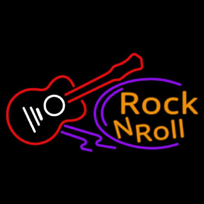 Custom Rock And Roll Acoustic Guitar 1 Neon Sign USA
