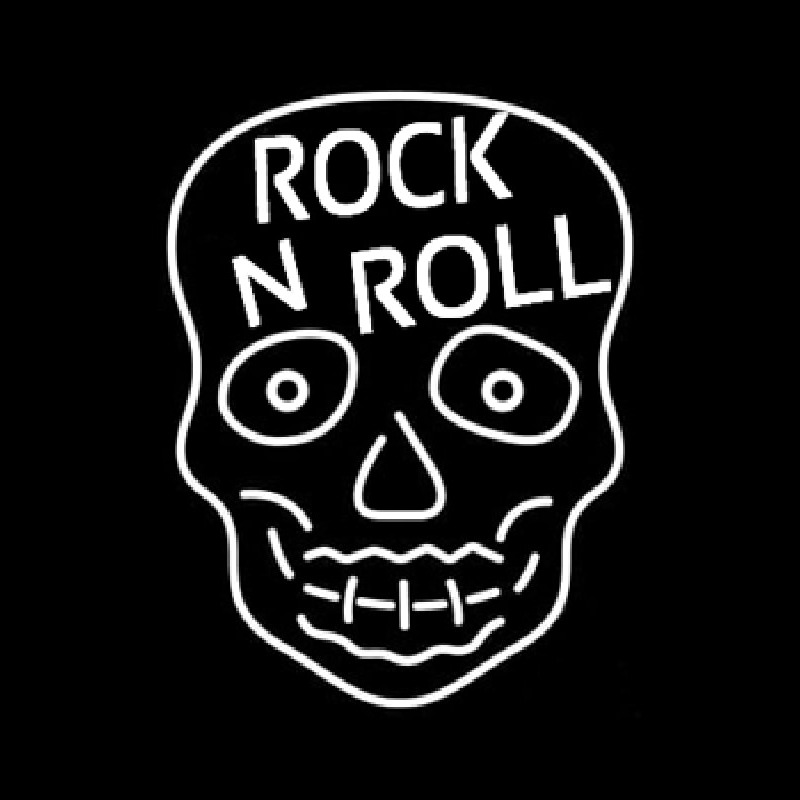 Custom Rock N Roll White Skull Neon Sign USA