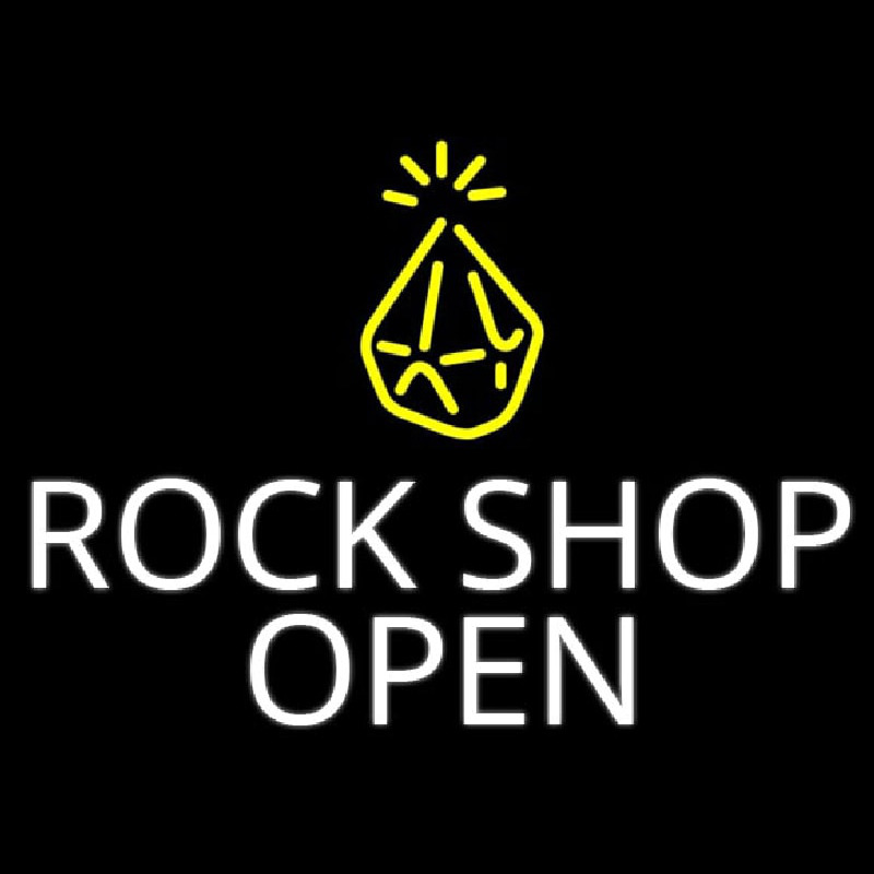 Custom Rock Shop Open Neon Sign USA