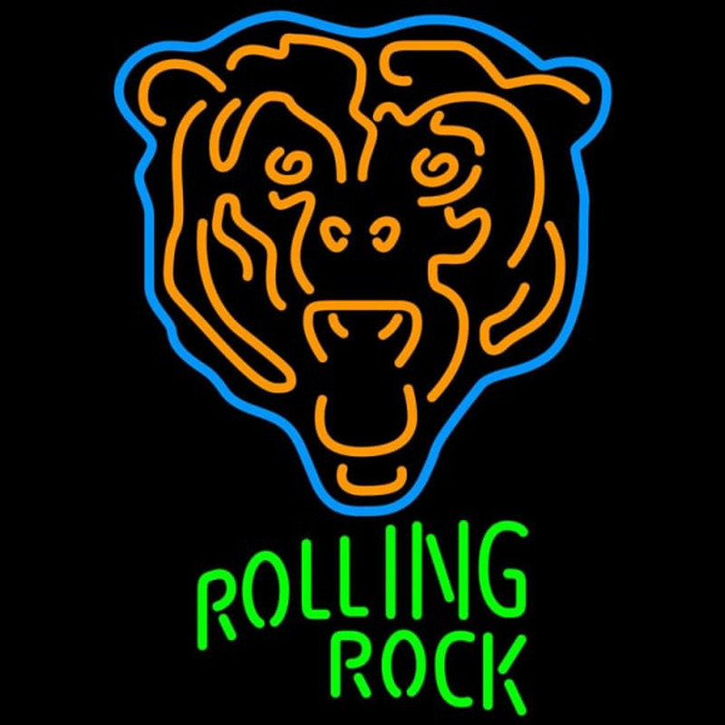 Custom Rolling Rock Chicago Bears NFL Neon Beer Sign Neon Sign USA