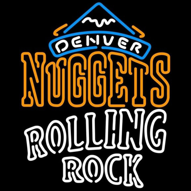 Custom Rolling Rock Double Line Denver Nuggets NBA Beer Sign Neon Sign USA