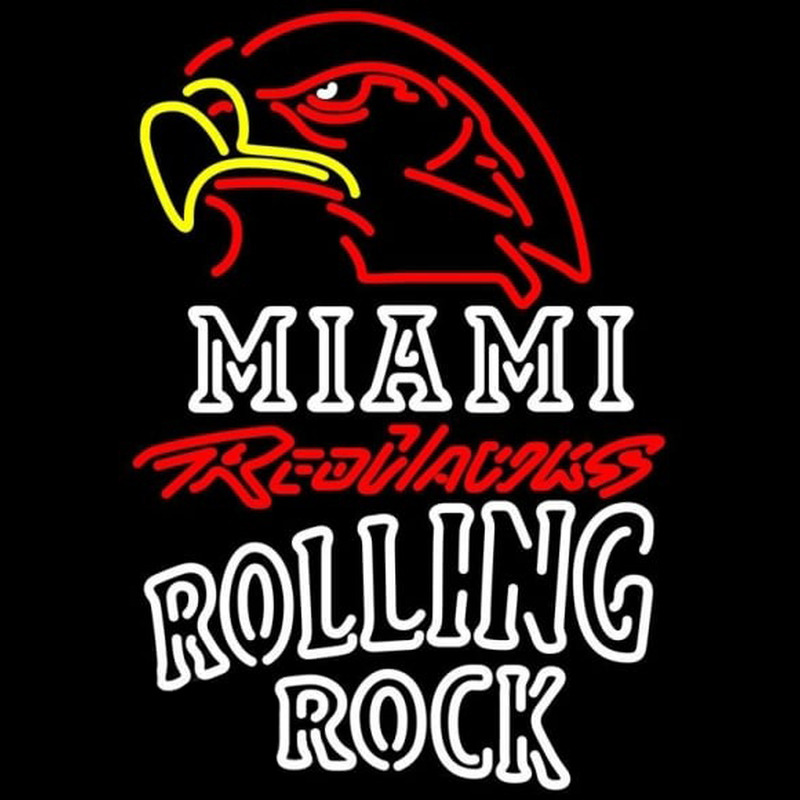 Custom Rolling Rock Double Line Miami University Redhawks Beer Sign Neon Sign USA