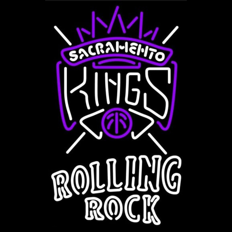 Custom Rolling Rock Double Line Sacramento Kings NBA Beer Sign Neon Sign USA