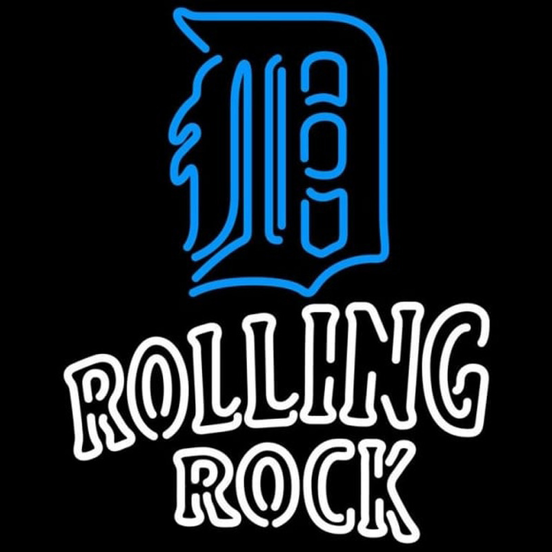 Custom Rolling Rock Doubleline Detroit Tigers MLB Beer Sign Neon Sign USA
