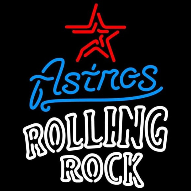 Custom Rolling Rock Doubleline Houston Astros MLB Beer Sign Neon Sign USA