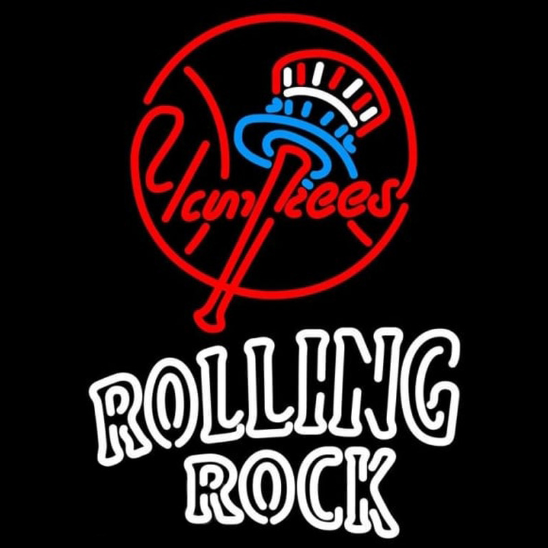 Custom Rolling Rock Doubleline New York Yankees MLB Beer Sign Neon Sign USA