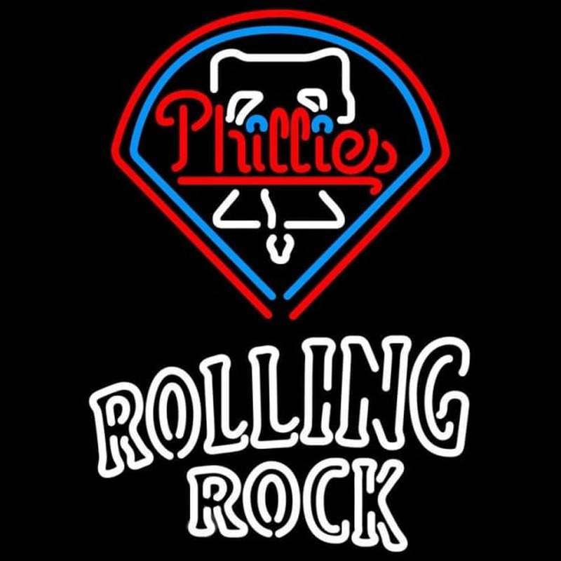 Custom Rolling Rock Doubleline Philadelphia Phillies MLB Beer Sign Neon Sign USA
