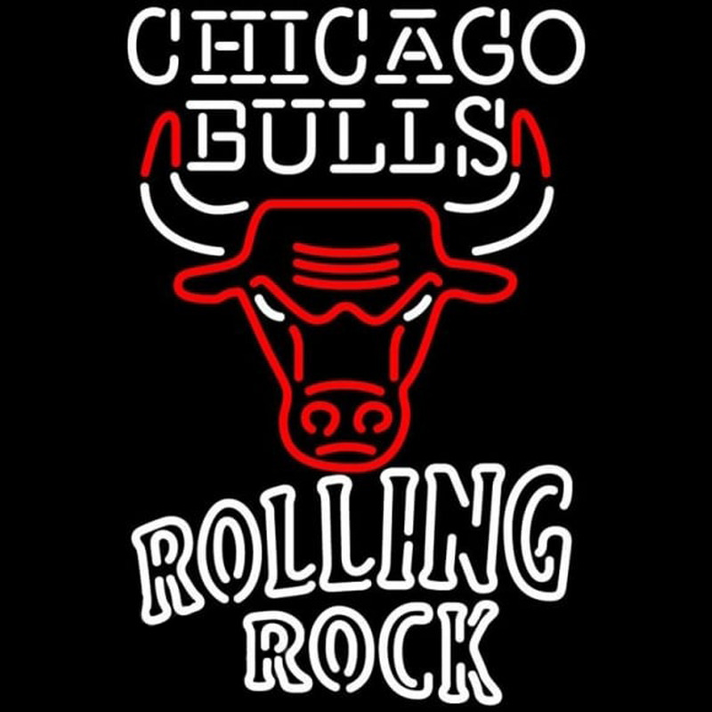 Custom Rolling Rock Duble Line Chicago Bulls NBA Beer Sign Neon Sign USA