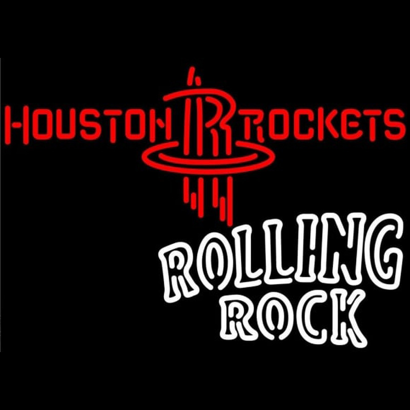 Custom Rolling Rock Duble Line Houston Rockets NBA Beer Sign Neon Sign USA