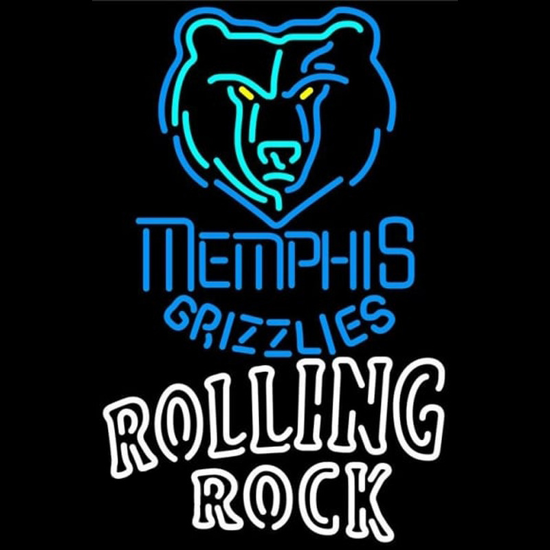 Custom Rolling Rock Duble Line Memphis Grizzlies NBA Beer Sign Neon Sign USA