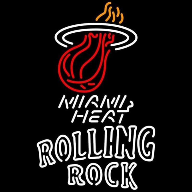 Custom Rolling Rock Duble Line Miami Heat NBA Beer Sign Neon Sign USA
