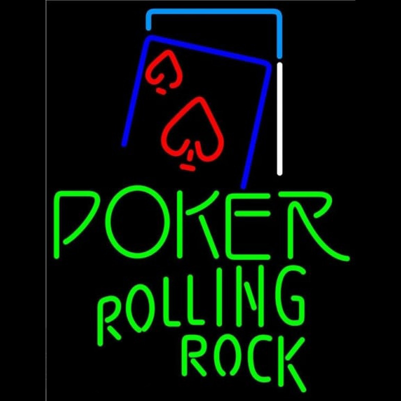 Custom Rolling Rock Green Poker Red Heart Beer Sign Neon Sign USA