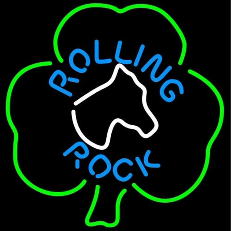 Custom Rolling Rock Horsehead Shamrock Neon Sign USA
