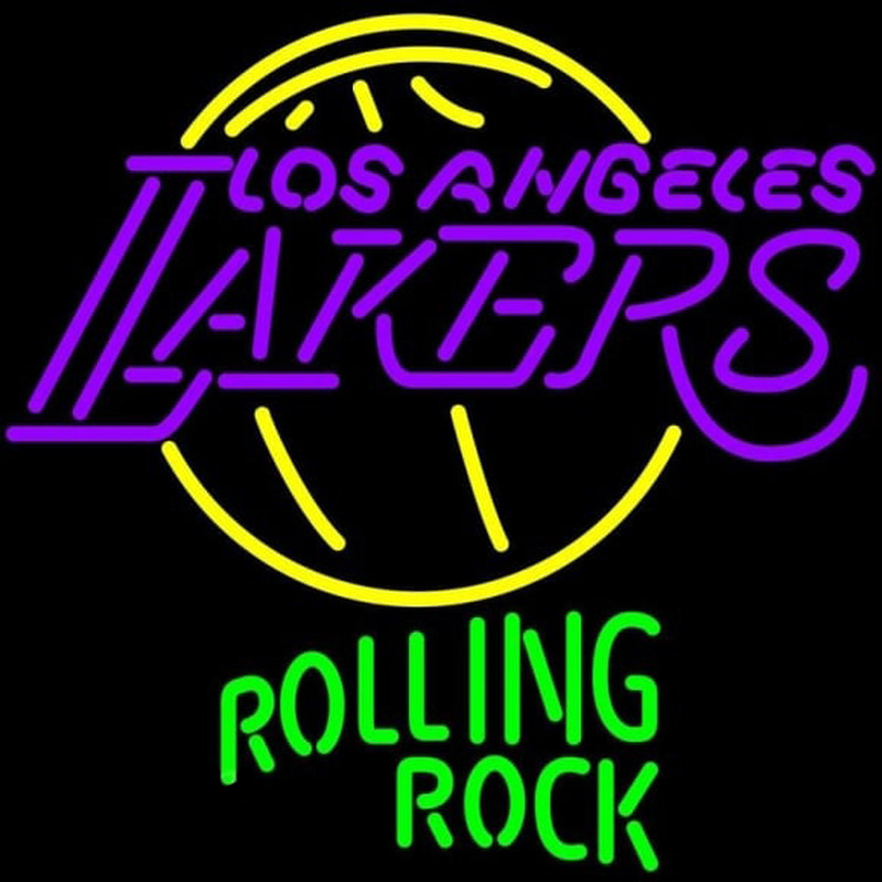 Custom Rolling Rock Los Angeles Lakers NBA Beer Sign Neon Sign USA