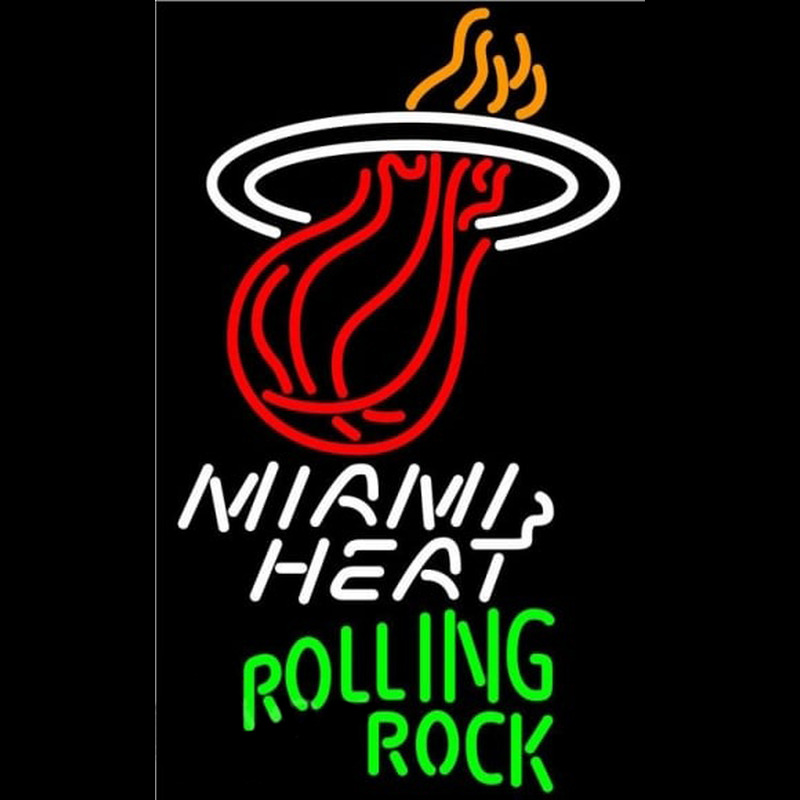 Custom Rolling Rock Miami Heat NBA Beer Sign Neon Sign USA