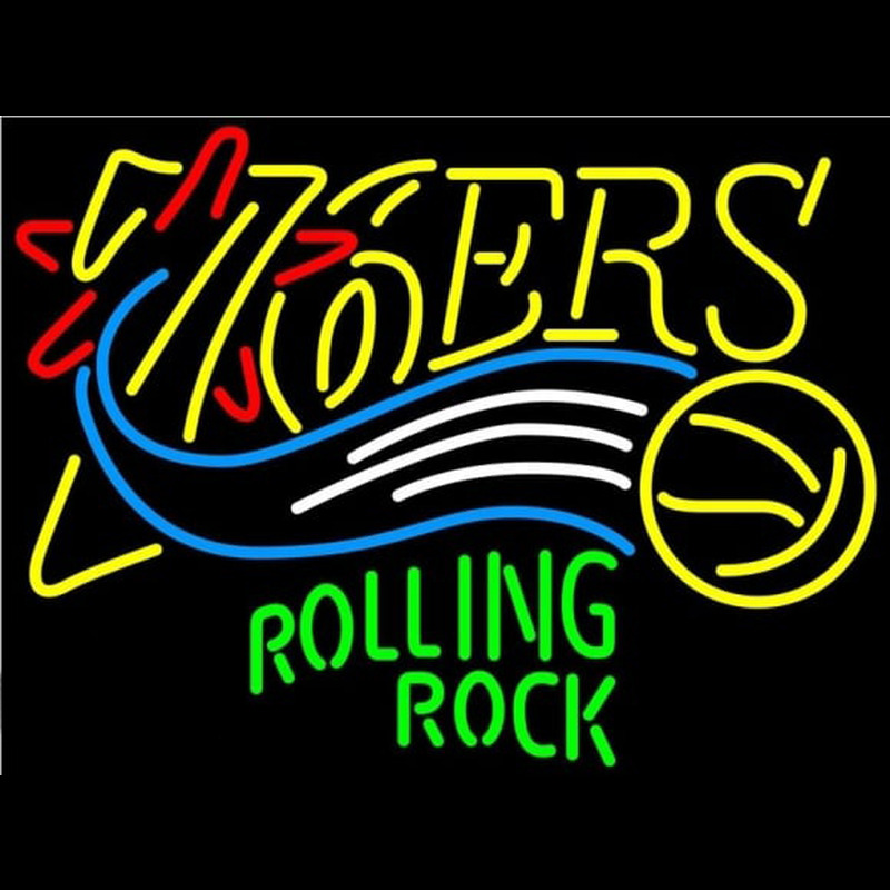 Custom Rolling Rock Philadelphia 76ers NBA Beer Sign Neon Sign USA