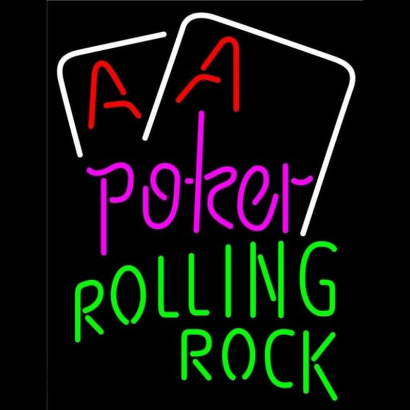 Custom Rolling Rock Purple Lettering Red Aces White Cards Beer Sign Neon Sign USA