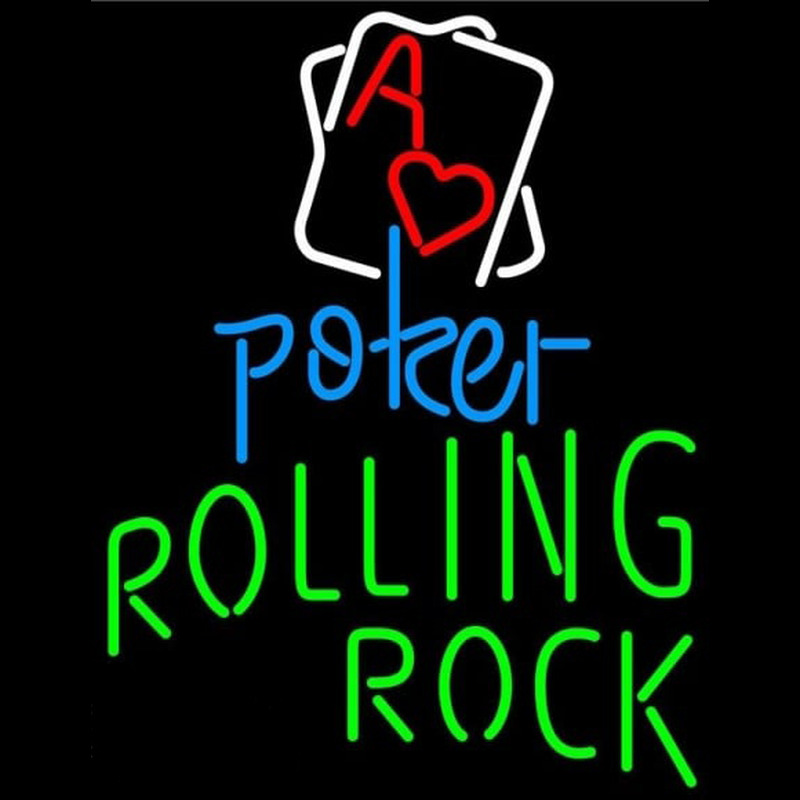 Custom Rolling Rock Rectangular Black Hear Ace Beer Sign Neon Sign USA