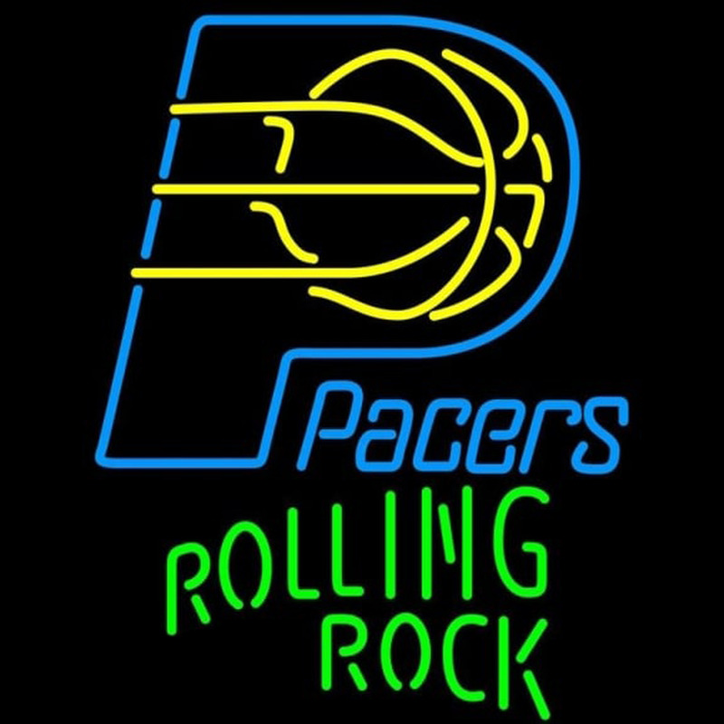 Custom Rolling Rock Single Line Logo Indiana Pacers NBA Beer Sign Neon Sign USA