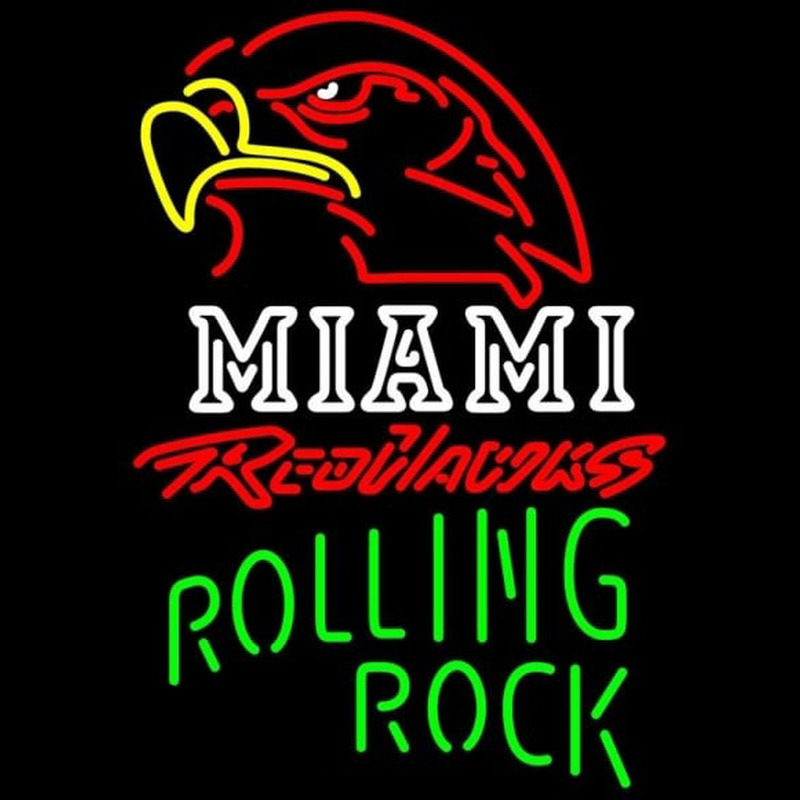 Custom Rolling Rock Single Line Miami University Redhawks Beer Sign Neon Sign USA
