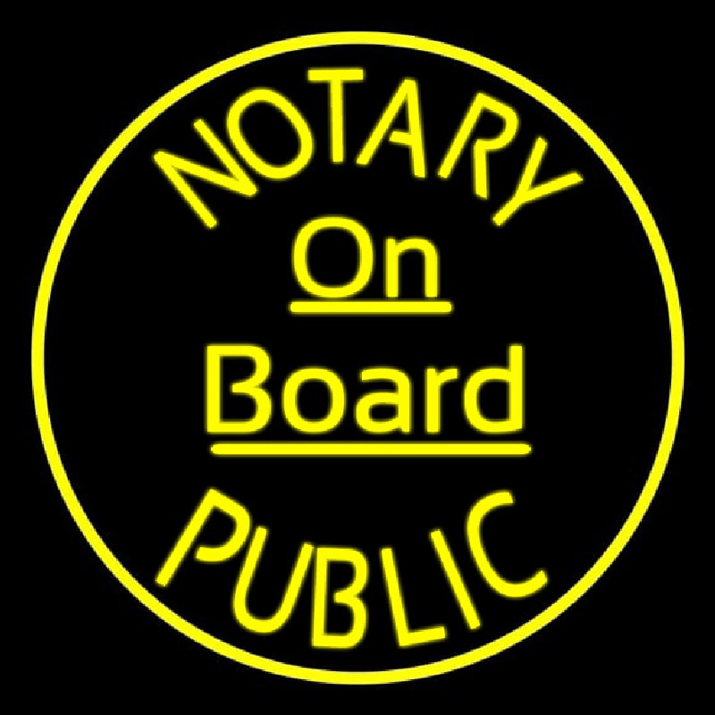 Custom Round Notary Public On Board Neon Sign USA