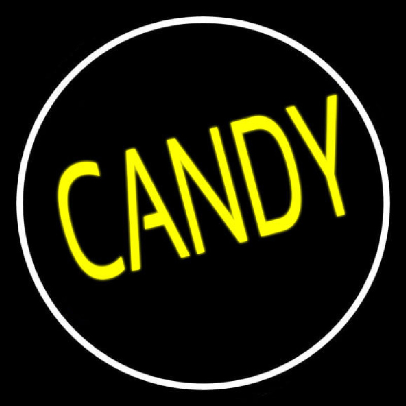 Custom Round Yellow Candy Neon Sign USA