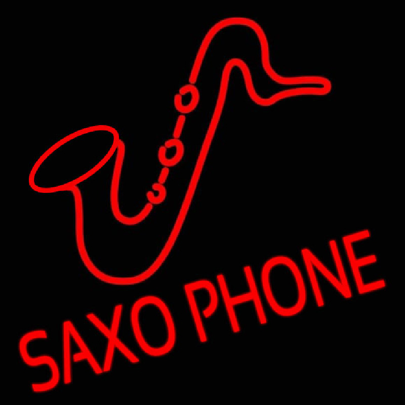 Custom Saxophone Block Logo Neon Sign USA