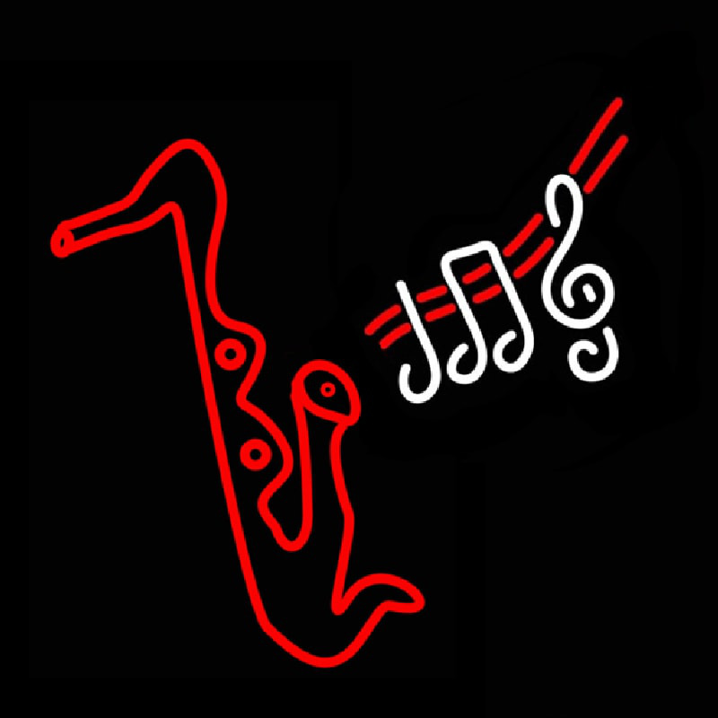 Custom Saxophone Musical Notes Neon Sign USA