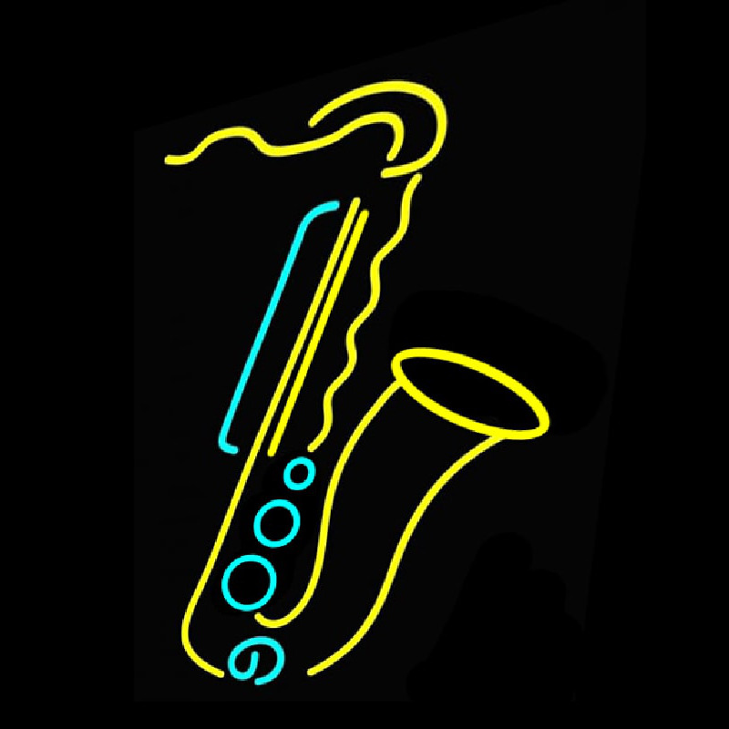 Custom Saxophone Yellow Logo Neon Sign USA